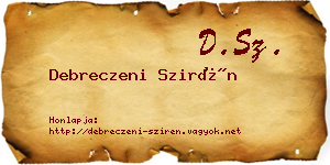 Debreczeni Szirén névjegykártya